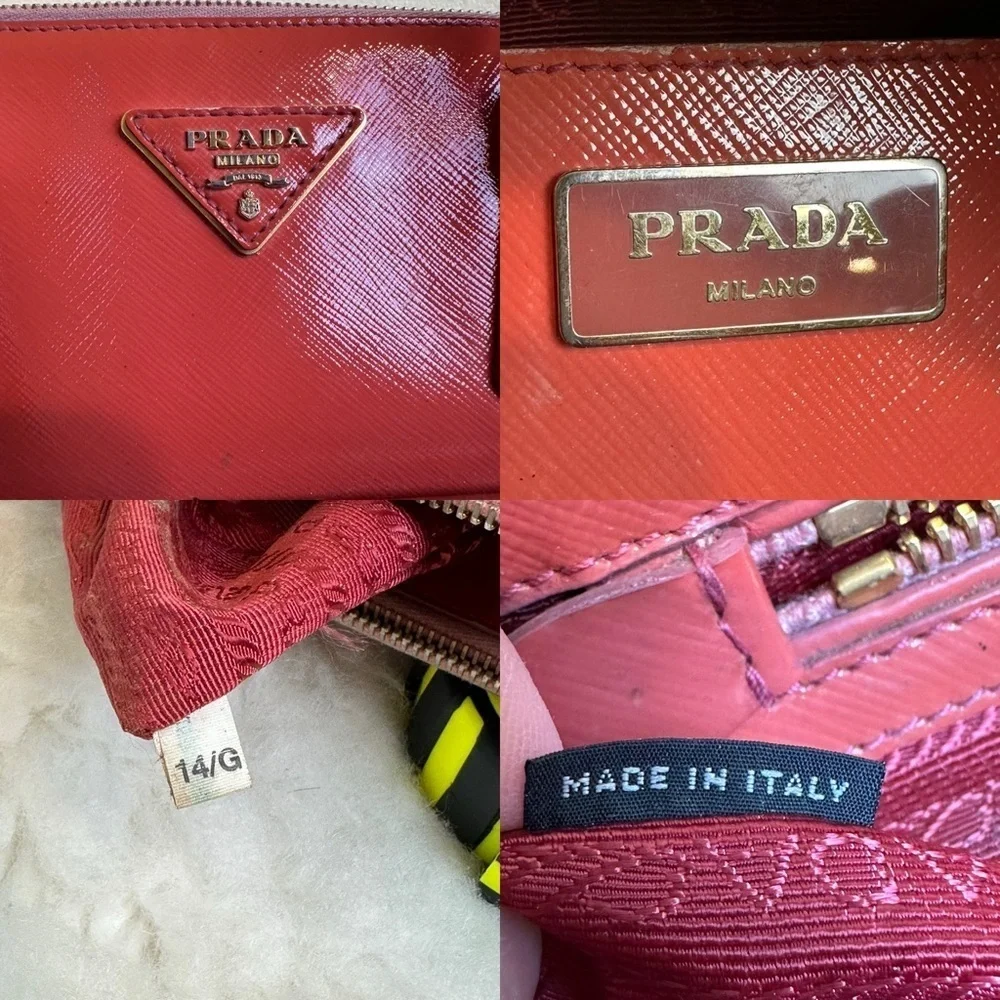 💯Authentic Prada Red Leather Handbag🍀